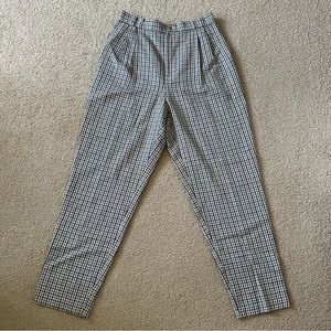 Worthington size 12 blue white & tan plaid checkered pants